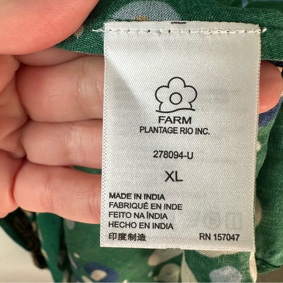 FARM RIO Midi Green Animal Tropical Skirt SZ XL - Picture 4 of 7